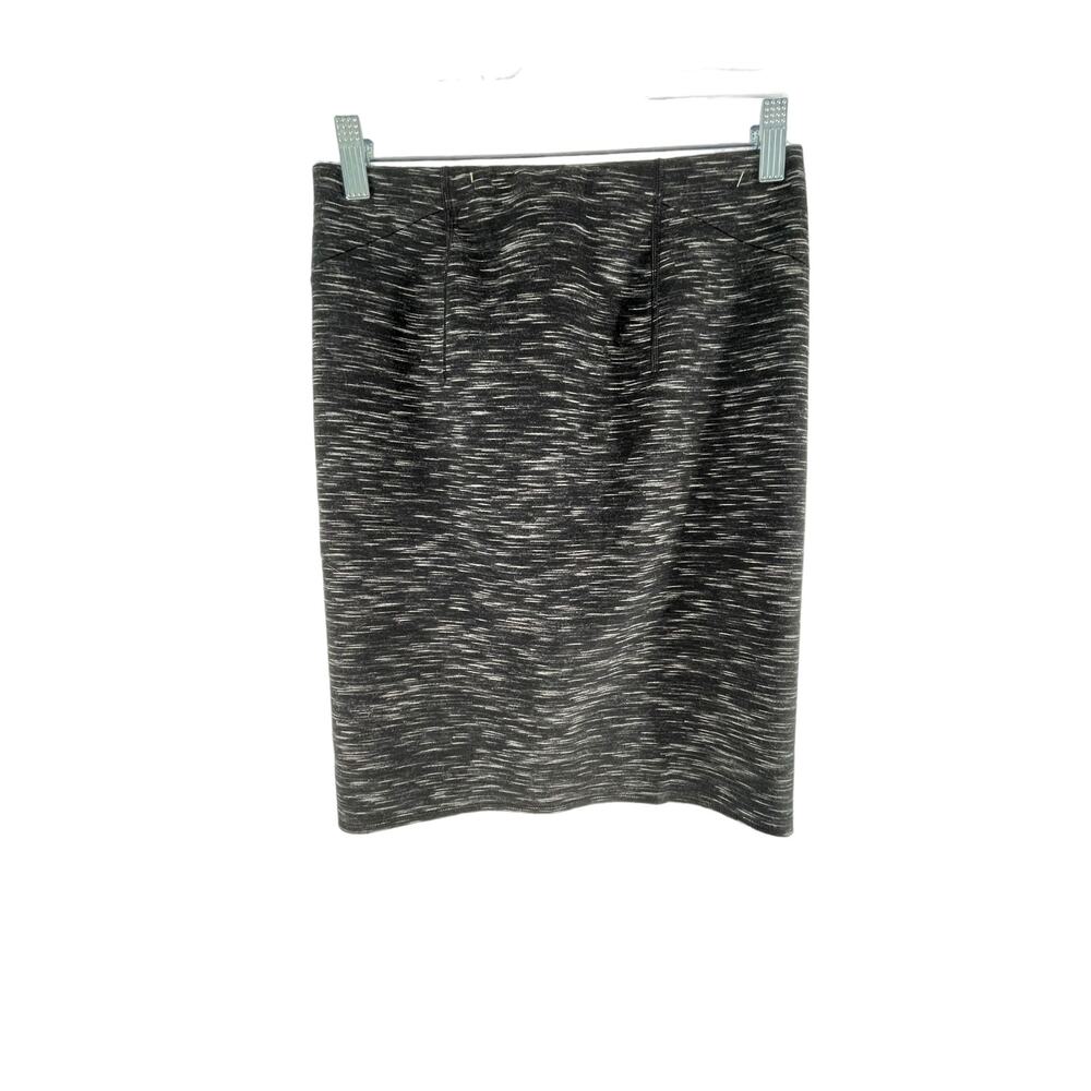 Ann Taylor Black White Static Straight Pencil Pull-On Knit Skirt Women's Size 0P